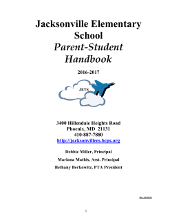 JES Parent/Student Handbook - Jacksonville Elementary