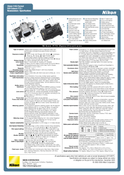 35mm [135] Format SLR Camera F75 / Nomenclature