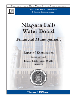 Niagara Falls Water Board - Office of the State Comptroller
