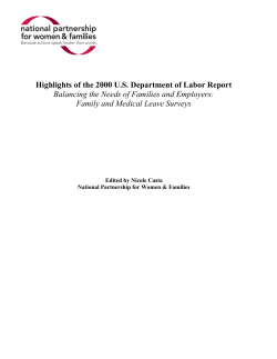 U.S. Department of Labor FMLA Report Highlights