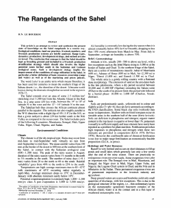 The Rangelands of the Sahel - Journals at the University of Arizona