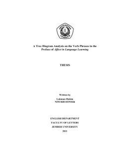 A Tree Diagram Analysis on the Verb Phrases in the Preface of