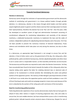 Towards functional democracy - Association for Democratic Reforms