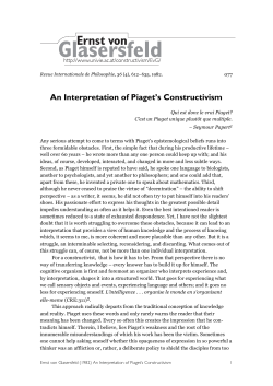 An Interpretation of Piaget`s Constructivism