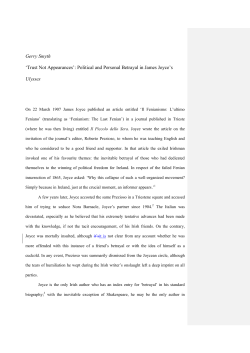 Political and Personal Betrayal in James Joyce`s Ulysses