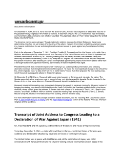 Transcript of Joint Address to Congress Leading to a