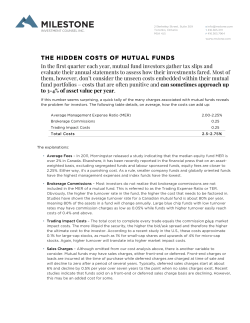 PDF The Hidden Costs of Mutual Funds