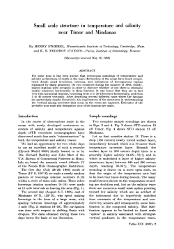 Small scale structure in temperature and salinity near Timor and