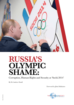 Russia`s Olympic Shame - Henry Jackson Society