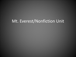 Mt. Everest/Nonfiction Unit Glennon/Wilson