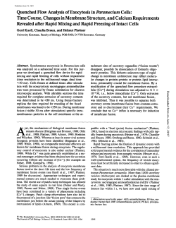 Quenched Flow Analysis of Exocytosis in Paramecium Cells: Time