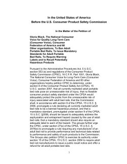 Petition to the Consumer Product Safety Commision Calling for