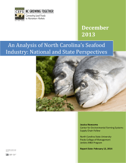 An Analysis of North Carolina`s Seafood Industry: National and State