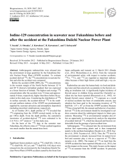 Iodine-129 concentration in seawater near