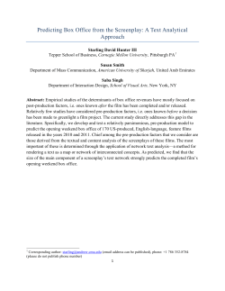 Predicting Box Office from the Screenplay: A