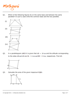 Q1. Which of the following figures lie on the same base and between