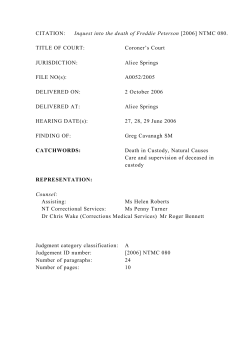 findings - Department of the Attorney