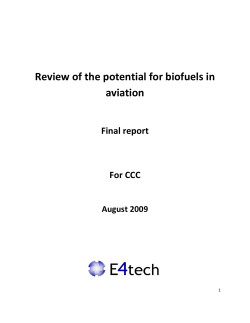 (2009) &ldquo;Review of the potential for biofuels in aviation&rdquo;