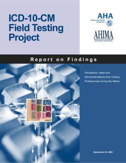ICD-10-CM Field Testing Project