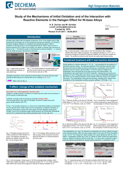 Study of the Mechanisms of Initial Oxidation and of the Interaction