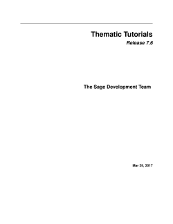 Thematic Tutorials - SageMath Documentation