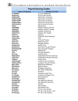 Payroll Earning Codes