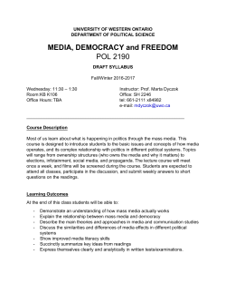 MEDIA, DEMOCRACY and FREEDOM POL 2190