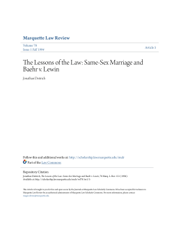 The Lessons of the Law: Same-Sex Marriage and Baehr v. Lewin