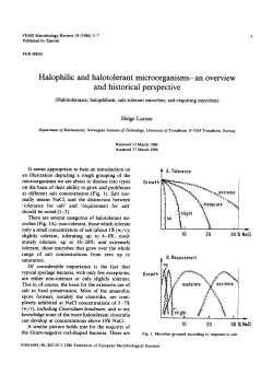 Halophilic and halotolerant microorganisms