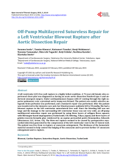 Off-Pump Multilayered Sutureless Repair for a Left Ventricular