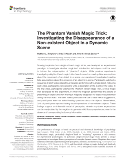 The Phantom Vanish Magic Trick: Investigating the Disappearance