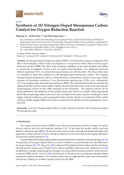Synthesis of 2D Nitrogen-Doped Mesoporous Carbon Catalyst for