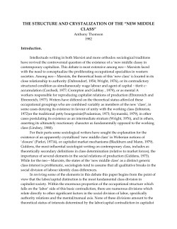 the structure and crystalization of the &ldquo;new middle class&rdquo;