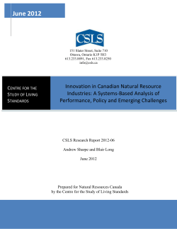 Innovation in Canadian Natural Resource Industries: A System