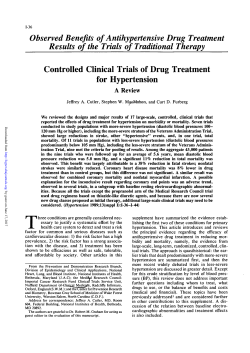 Observed Benefits of Antihypertensive Drug Treatment Results of