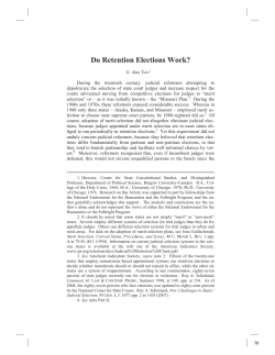 Do Retention Elections Work? - University of Missouri School of Law