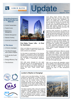 In This Issue Port Baku Tower Lifts - A First for Azerbaijan London`s