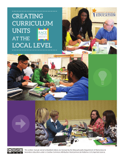 CREATING CURRICULUM UNITS - Massachusetts Department of