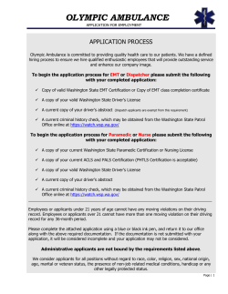 Olympic Ambulance Application for Employmnet