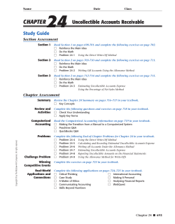CHAPTER 24 Uncollectible Accounts Receivable