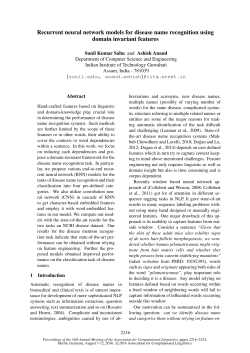 Recurrent neural network models for disease name recognition