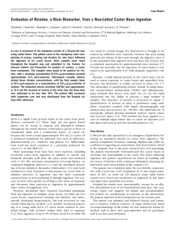 Evaluation of Ricinine, a Ricin Biomarker, from a