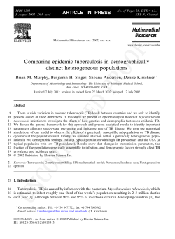 Comparing epidemic tuberculosis in demographically distinct