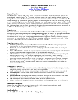 AP Spanish Language Course Syllabus 2013