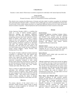 1 Critical Review: Dynamic vs static stimuli: Effectiveness in emotion