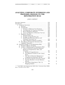 analyzing corporate inversions and proposed changes to the
