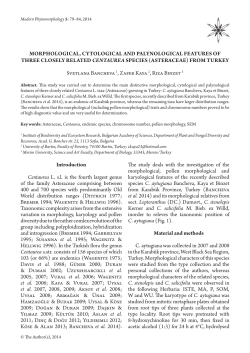 Introduction Centaurea L. s.l. is the fourth largest genus of the family