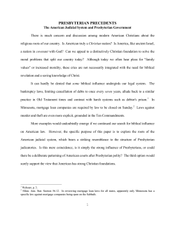 presbyterian precedents - Christian Discernment Home