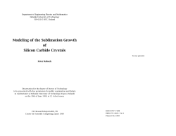 Modeling of the Sublimation Growth of Silicon Carbide Crystals