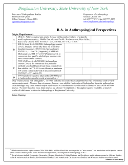 Degree Requirements for BA in Anthropological Perspectives